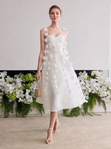 MOTF Soiréza FLOWER APPLIQUES CAMI COCKTAIL DRESS - White - View 5