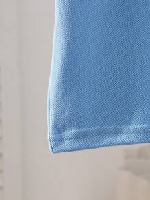 SHEIN Playful Pals 嬰兒/幼童男童馬刺繡 Polo 領短袖 T 恤 藍色 夏季休閒 開學日 嬰兒上衣服飾 - 淺藍色 - 查看 7