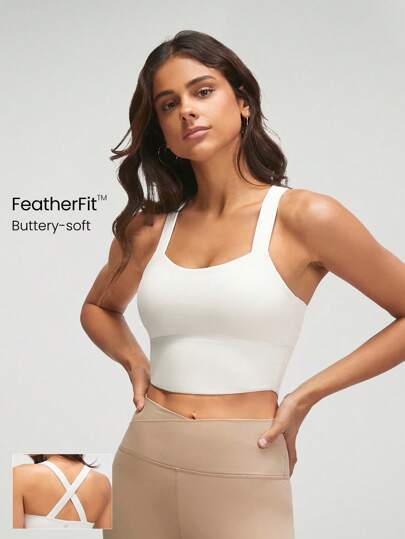 GLOWMODE حمالة صدر رياضية بحاشية منحنية من FeatherFit™