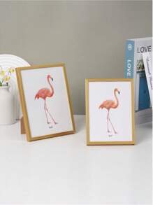 SHEIN 1pc Golden Wpc Minimalist Style Picture Frame Including Photo Paper, Can Be Hung On The Wall Or Placed On The Table, Suitable For Home, Bedroom, Dining Room, Living Room Decor Valentine DAY, Valentines Wedding, Birthday
