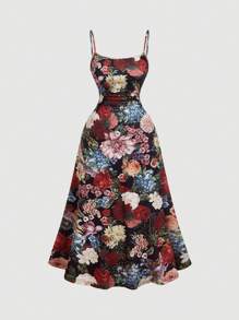 SHEIN MOD Plus Size Printed Casual Dress, Fashionable And Suitable For Summer,Party Women Dresses,Dress Beach,Long Dress,Elegant Women Dresses,Floral Dress,Beach Dress Sundress,Holiday Outfits Boho