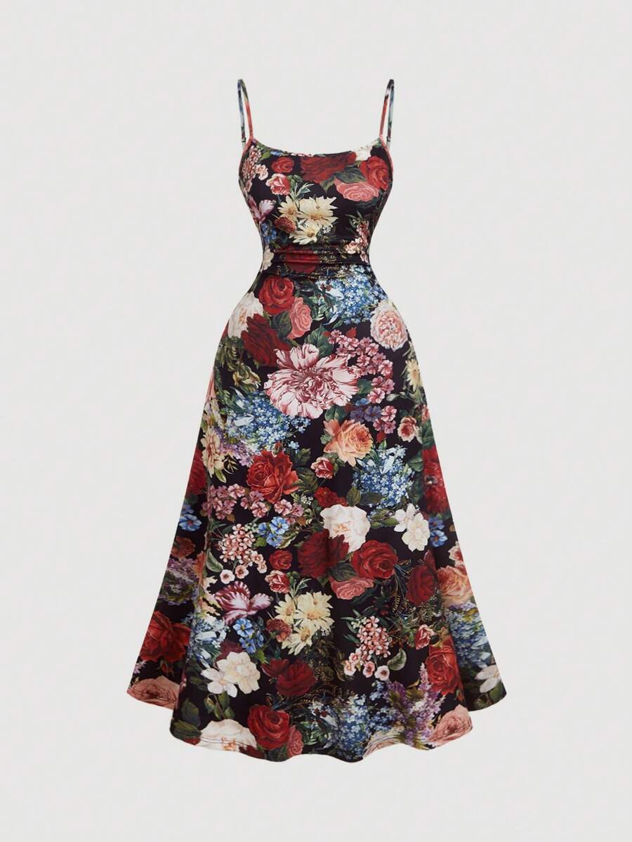 SHEIN MOD Plus Size Printed Casual Dress, Fashionable And Suitable For Summer,Party Women Dresses,Dress Beach,Long Dress,Elegant Women Dresses,Floral Dress,Beach Dress Sundress,Holiday Outfits Boho