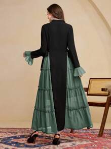 Al Najma 女式侧开衩侧系腰阿拉伯风格连衣裙，春夏季，端庄