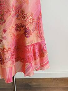 Soleia 全新针织花卉荷叶边长款 A 字裙 - 彩色 - 查看 6