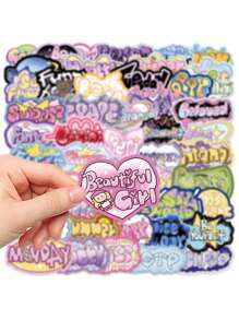 50 miếng dán hình vẽ nguệch ngoạc kiểu Anh, đồ dùng làm sổ lưu niệm, nhãn dán vui nhộn, nhãn dán laptop, nhãn dán điện thoại Kindle. - Nhiều màu - Xem 7