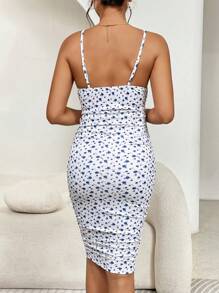 SHEIN Simple Stylish Spaghetti Strap Bodycon Dress, Suitable For Summer - Blue - View 2