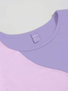 Chiquease Minimalist Solid Color Sleeveless Bodysuit, Fashionable Suitable For Summer - Purple - View 5