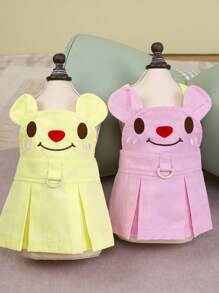 PETSIN Yellow Sweet Ruffled Bunny Ear Decor Dog Dress, Lightweight & Breathable, Pullover Design, Fit For Summer & Spring - Yellow - View 6