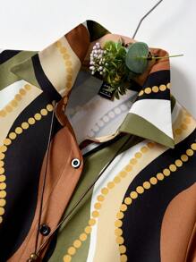 EMERY ROSE Women's Full Print Casual Long Sleeve Mid-Length Button Front Dress - Multicolor - View 5