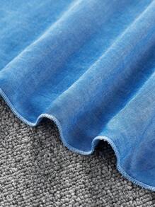 SHEIN Dziewczęca sukienka midi z bufiastymi rękawami, niebieska, z małą torebką, letnia