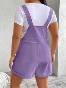 SHEIN MOOSTA Salopette casual di colore solido, taglia grande, estiva