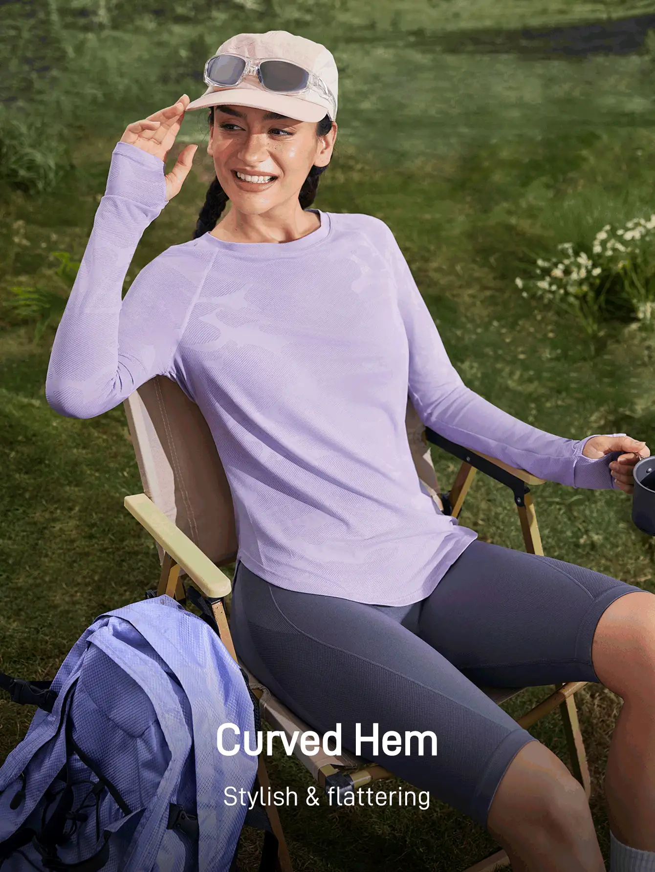 In My Nature Damska koszulka do jogi, pilatesu, fitnessu sportowego, biegania, treningu, z elastycznej, oddychającej siateczki, z krótkim rękawem, fioletowa, letnia