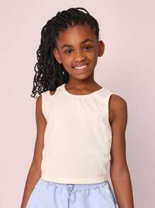 SUMWON Top sin mangas esencial para niñas preadolescentes, con espalda de tirantes, para baile, entrenamiento y actividades atléticas, capa básica de verano, ropa deportiva informal y gimnasio