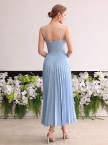 MOTF Soiréza PLEATED ZIPPER CAMI COCKTAIL DRESS - Blue - View 4