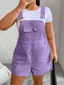 SHEIN MOOSTA Salopette casual di colore solido, taglia grande, estiva
