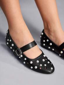 CUCCOO GRLICON 女士 Y2K 风格平底鞋，适合朋克、骑行者、酷女孩、万圣节、圣诞节、派对装扮 - 黑色 - 查看 3