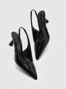 CUCCOO BIZCHIC Black Pointed Toe Women High Heels, Simple Commuter Versatile Pumps - Black - View 9