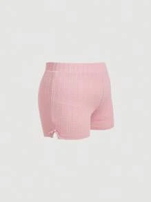 SHEIN MOD 大码女式提花针织吊带背心和短裤 2 件套，春夏装，女童休闲套装 - 粉色 - 查看 9