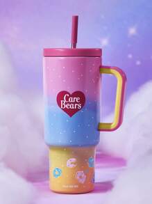SHEIN X Care Bears 40 盎司带手柄和吸管的平底杯，隔热不锈钢平底杯，双真空旅行杯 - 彩色 - 查看 5
