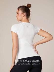 GLOWMODE Coolmax 無縫健身短袖 T 恤,修身款式,快乾透氣,健身運動短袖上衣