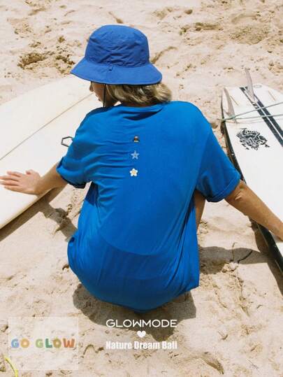 GLOWMODE X Nature Dream Bali Pima Cotton Comfy Oversized Embroidered Logo Tee T-Shirt Daily Casual Wear