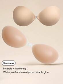 2pairs Silicone Circular Pasties, Suitable For Everyday Wear - Apricot - View 1