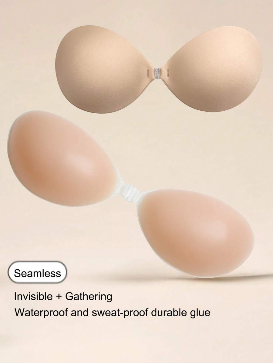 2pairs Silicone Circular Pasties, Suitable For Everyday Wear - Apricot - View 1