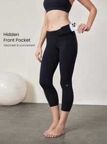 GLOWMODE 21" FeatherFit™ Capris Yoga Leggings Buttery Soft Non See-Through Tummy Control Gym Tights With Hidden Pocket At Waist Fall Winter