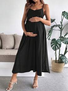 SHEIN Maternity Solid Color Simple Fashion Nursing Clothes, Suitable For Summer - Green - View 5