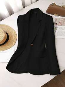 Calvaya 多色编织休闲长袖西装外套，简约时尚，适合夏季