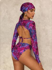 Swim Glamine Animal Print Swimsuit Set, Bikini For Summer Beach Vacation - Multicolor - View 2