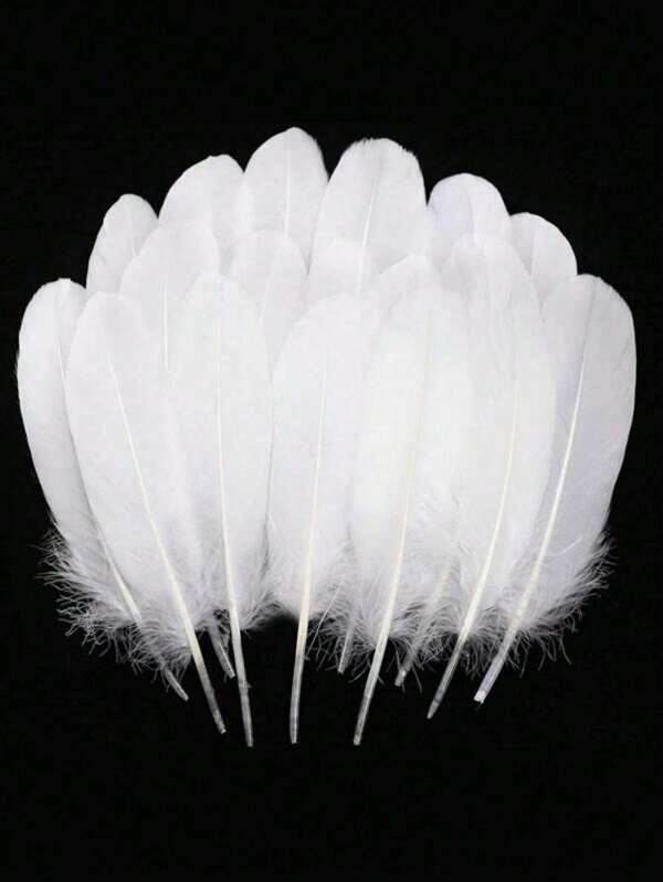 SHEIN 100 pièces Plumes naturelles multicolores, polyvalentes pour les décorations de mariage et de fête