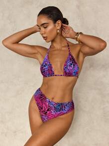 Swim Glamine Animal Print Swimsuit Set, Bikini For Summer Beach Vacation - Multicolor - View 5