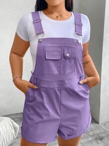 SHEIN MOOSTA Salopette casual di colore solido, taglia grande, estiva