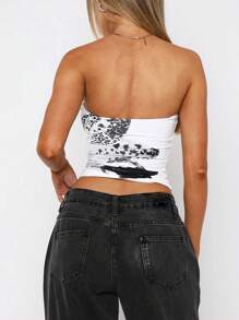 INAWLY Solva Women's Graphic Print Fashionable Crop Tube Top - Multicolor - View 2