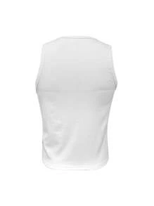 Manfinity Dauomo 男式休闲百搭纯色背心 - 白色 - 查看 2