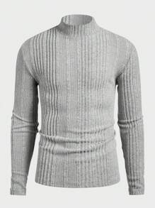 Manfinity VCAY Conjunto de 3 camisetas de manga larga de cuello redondo de corte slim casual para hombre, adecuado para otoño
