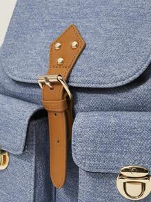 Muvela Women's Multi-Pocket Large Capacity Casual Backpack - Blue - View 4