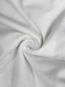 Islaluna 亮片对比网眼开衩高领紧身衣，派对装