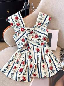 INAWLY 女士结带背心，法式复古背心，春夏