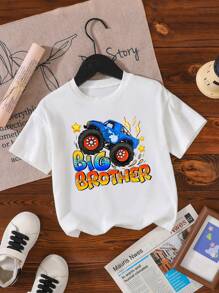 男童简约风格短袖圆领T恤，夏季