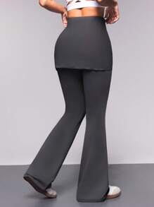 SHEIN Sport Gameset Solid Color Lace-Up Casual Comfortable Sport Pants