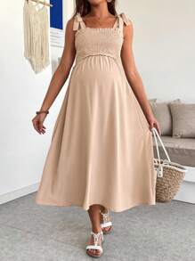 SHEIN Maternity Solid Color Simple Fashion Strappy Summer Nursing Wear