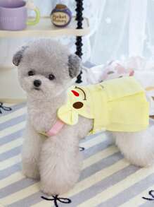 PETSIN Yellow Sweet Ruffled Bunny Ear Decor Dog Dress, Lightweight & Breathable, Pullover Design, Fit For Summer & Spring - Yellow - View 5