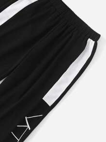 SHEIN Tween Boy Colorblock & Geo Print Tee & Sweatpants Set