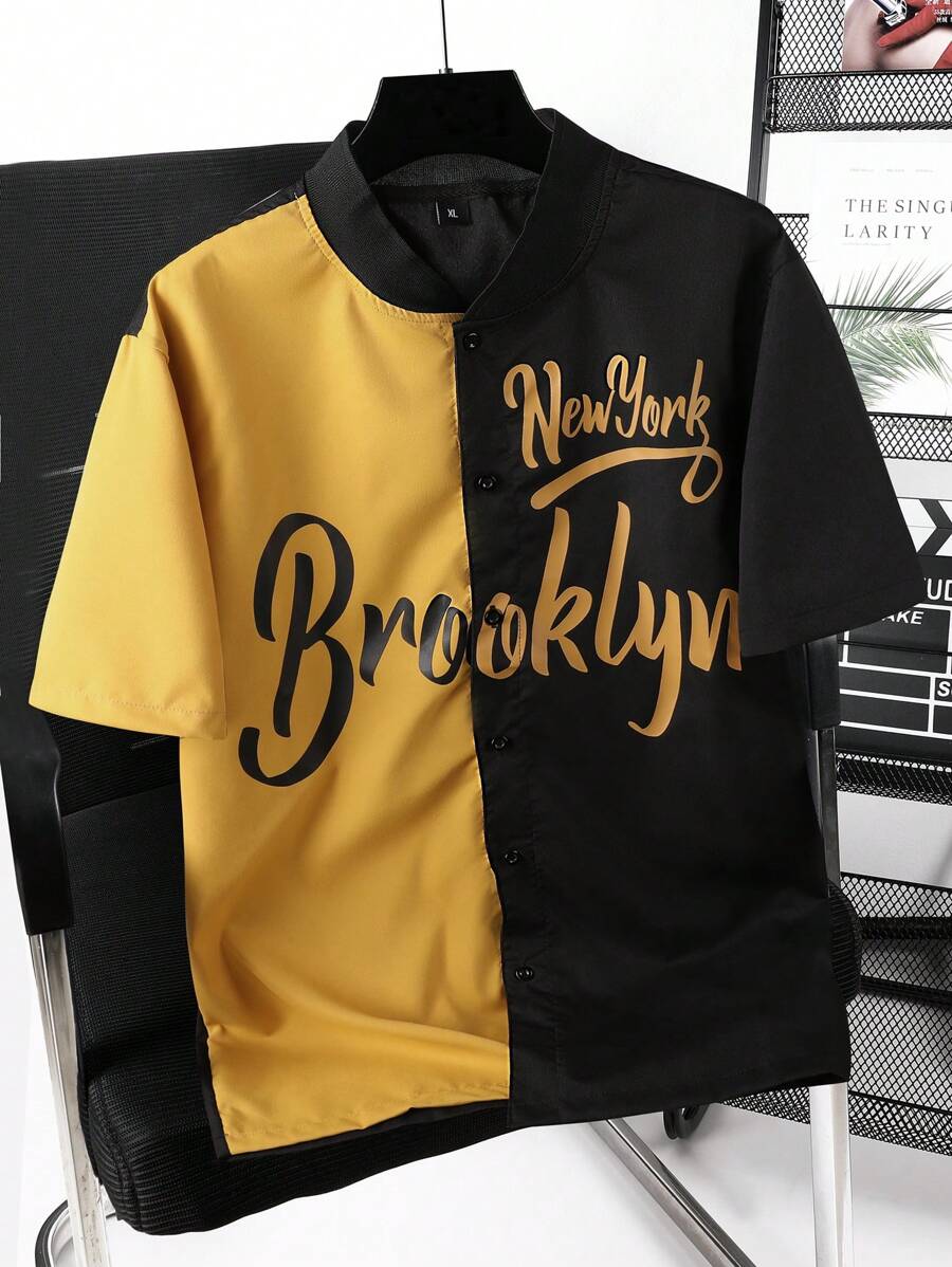 Claim Dot Men's Baseball Collar Casual Shirt, Minimalist & Fashion, Daily Wear - Yellow - View 1