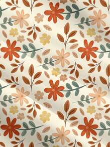 Glamance PATTERNIARY Artist Plus Size Apricot Ditsy Floral Long Sleeve Button Down Shirt, Suitable For Spring - Multicolor - View 6