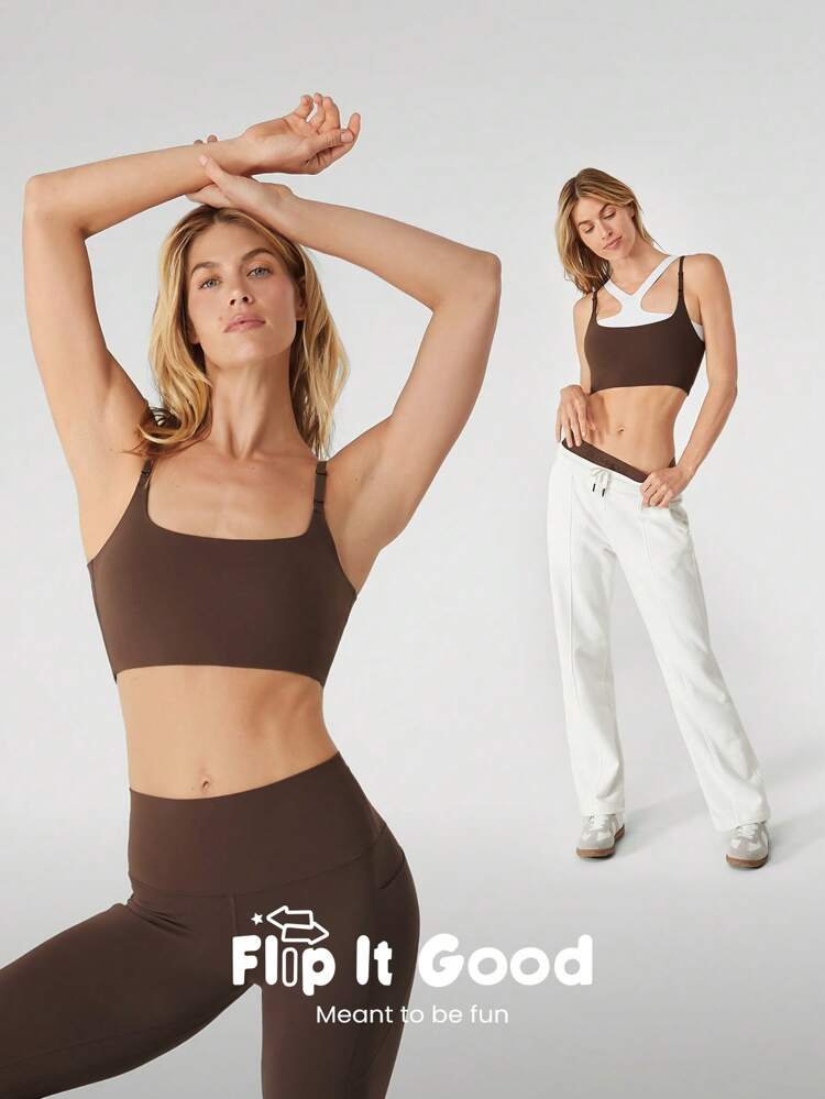 All-Day Long Second-Skin Ultra Lightweight Seamless Easy Layering Reversible V Neck Sports Bra Low Impact Yoga Pilates Daily Removable Cups