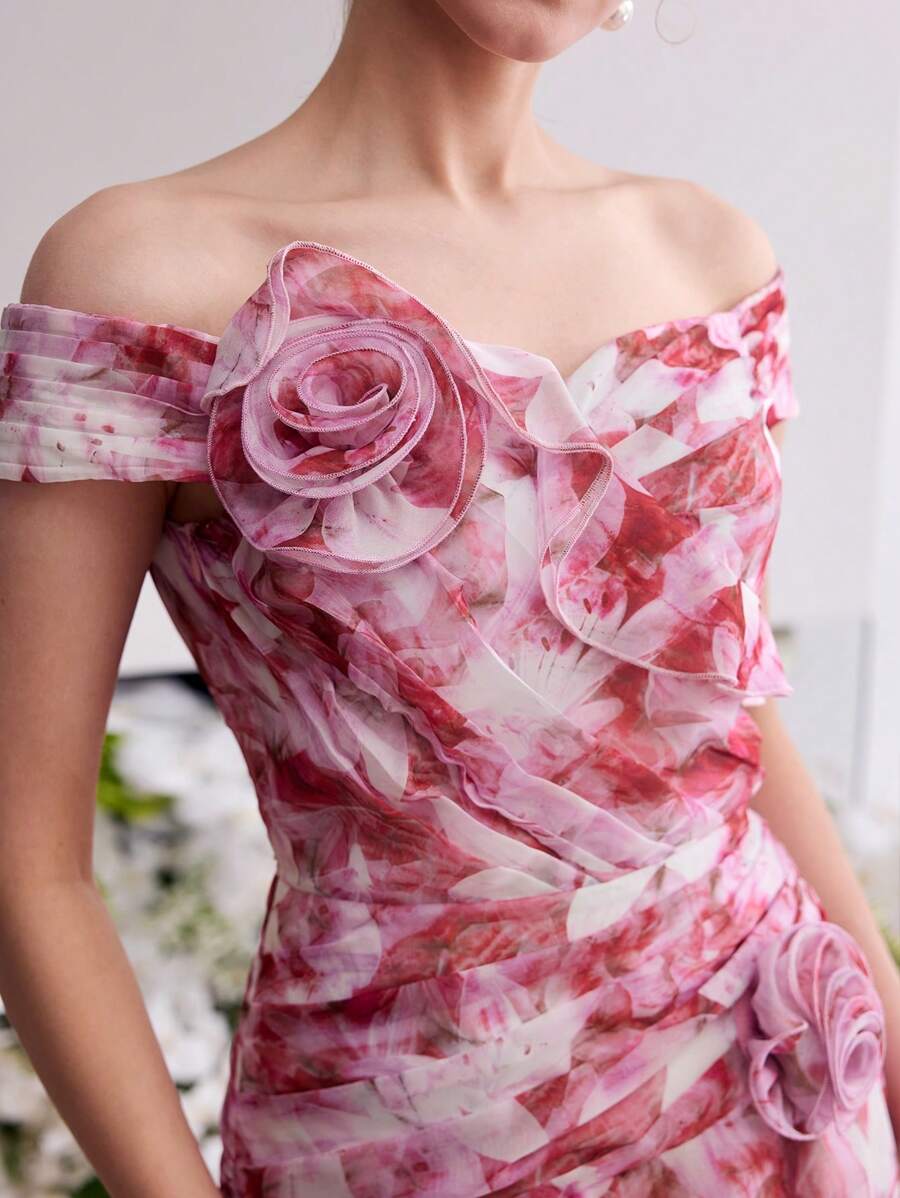 MOTF Soiréza FLORAL PRINT RUFFLE DRESS - Multicolor - View 2