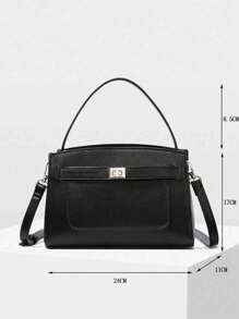 MOTF PREMIUM WOMEN'S BLACK SIMPLE & VERSATILE COMMUTER HANDBAG, ELEGANT BAG, BAG FOR WOMEN ELEGANT, LUXURY, BEST MOTHER'S DAY GIFTS WOMEN, BUSINESS CASUAL WOMAN BAG PERFECT FOR OFFICE BUSINESS AND WORK , MUM GIFTS - Black - View 5
